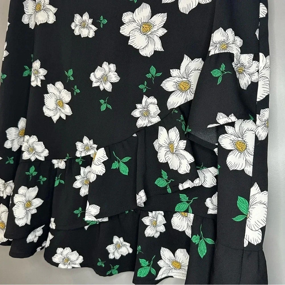 Bar III Skirt Women's Ruffled Floral Print Mini Skirt Black Size 8 - Picture 5 of 8